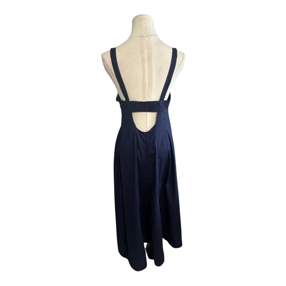 Jason Wu Navy Blue Midi Maxi Dress Sleeveless S Sundress Sun Vacation Nautical - Picture 2 of 6